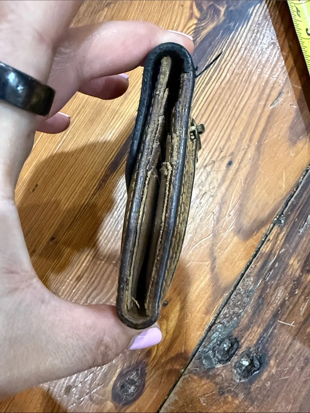 Madewell Two-Tone Leather Wallet in Black and Brown